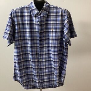 Polo Ralph Lauren Blue and White Plaid Button Down Shirt
